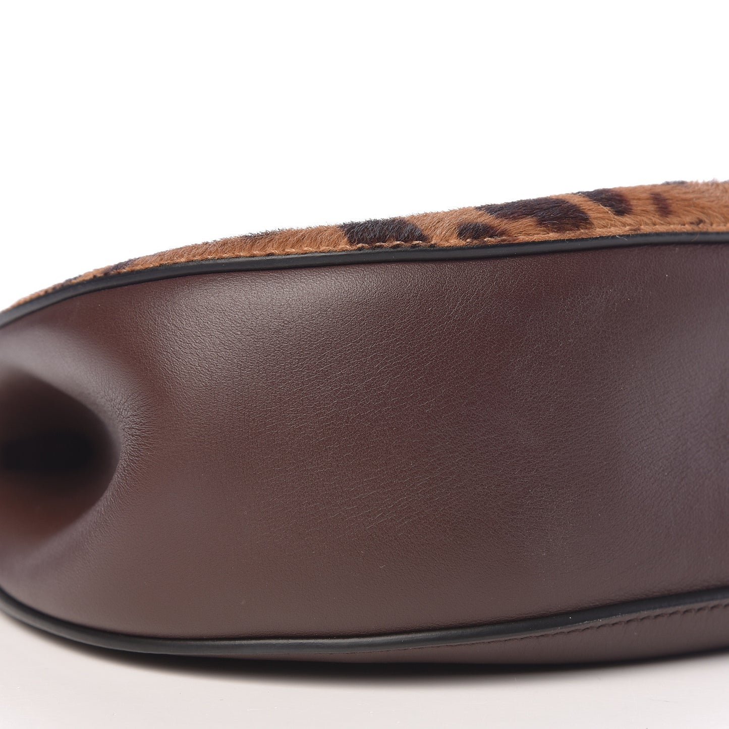 Calfskin Calf Hair Leopard Print Drew Shoulder Bag