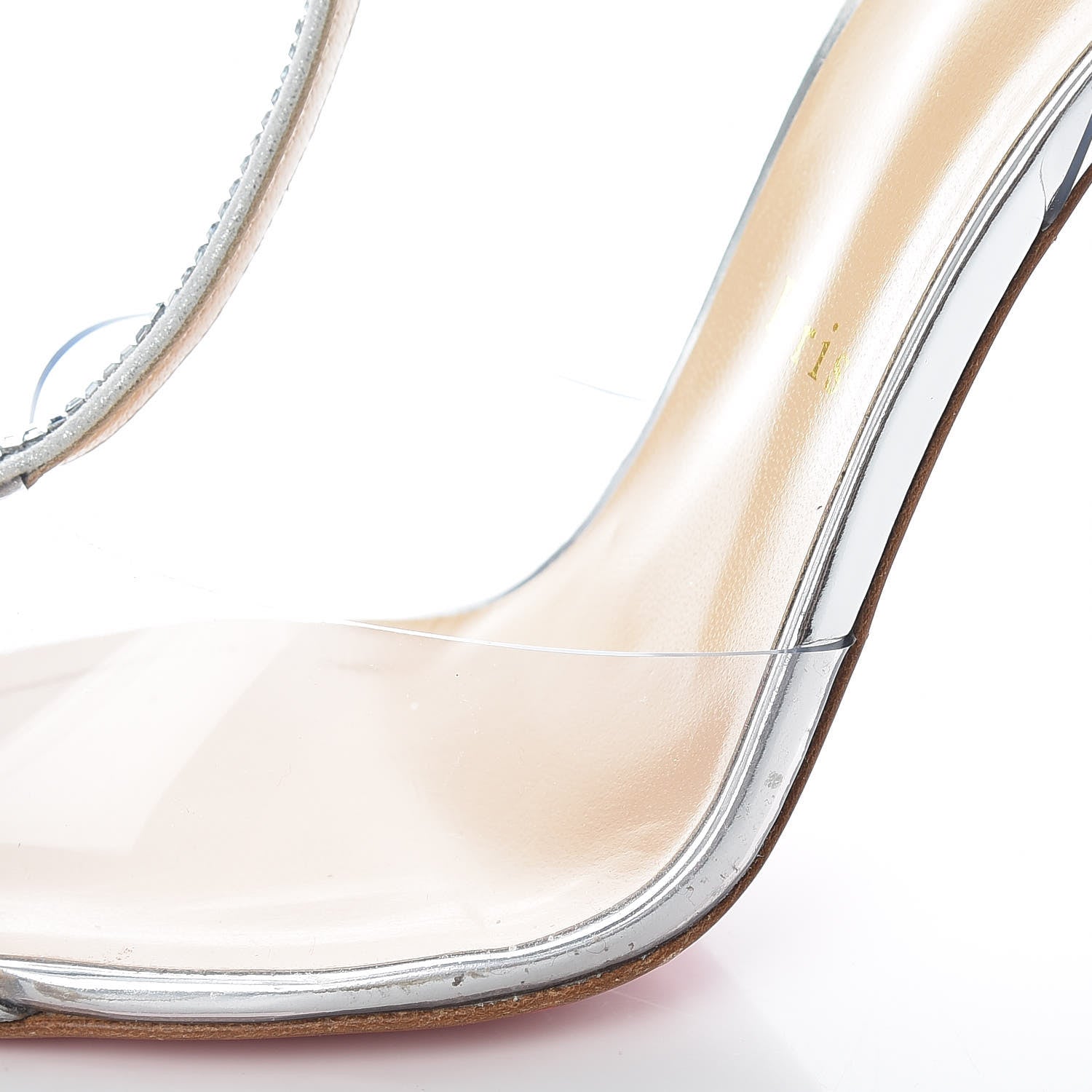 Christian Louboutin Specchio PVC Crystal Nosy 100 Pumps 41 Silver 8 of 8