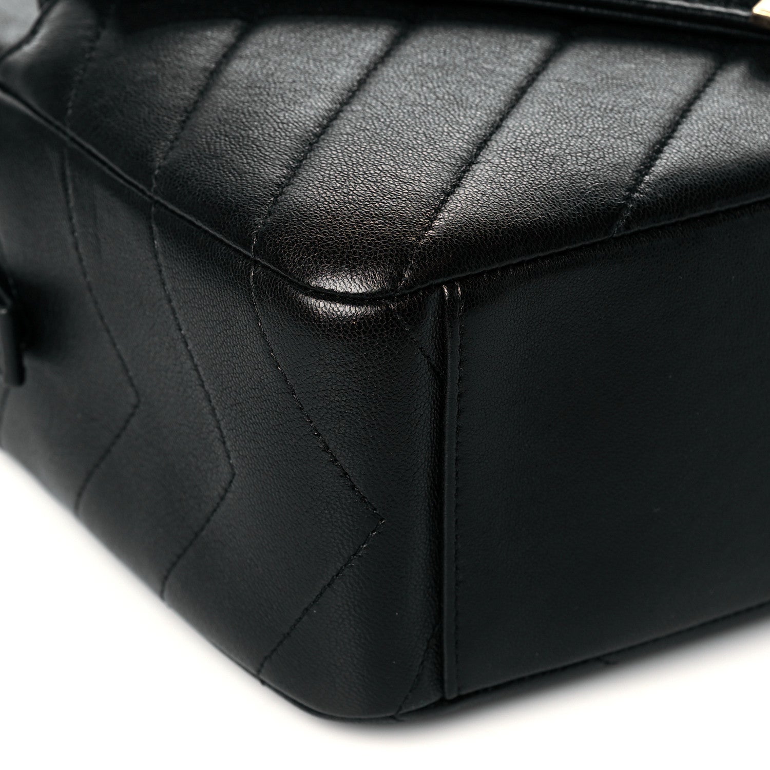 Chanel Lambskin Chevron Large Camera Case Black 9 of 10