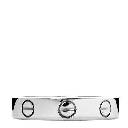 Cartier 18K White Gold 3.5mm LOVE Wedding Band Ring 49 5 1 of 5