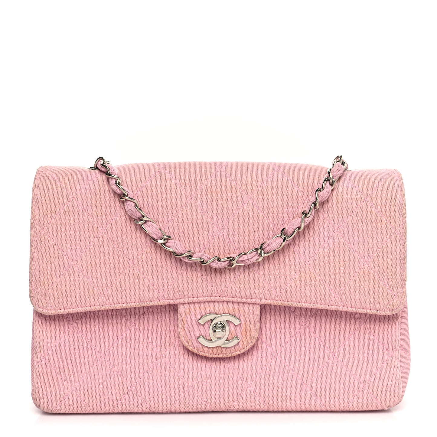 Jersey Quilted Small Single Flap Pink