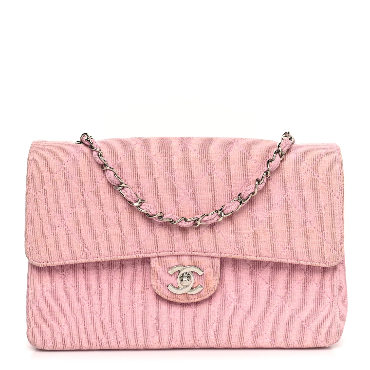 Chanel Jersey Quilted Small Single Flap Pink 1 of 14