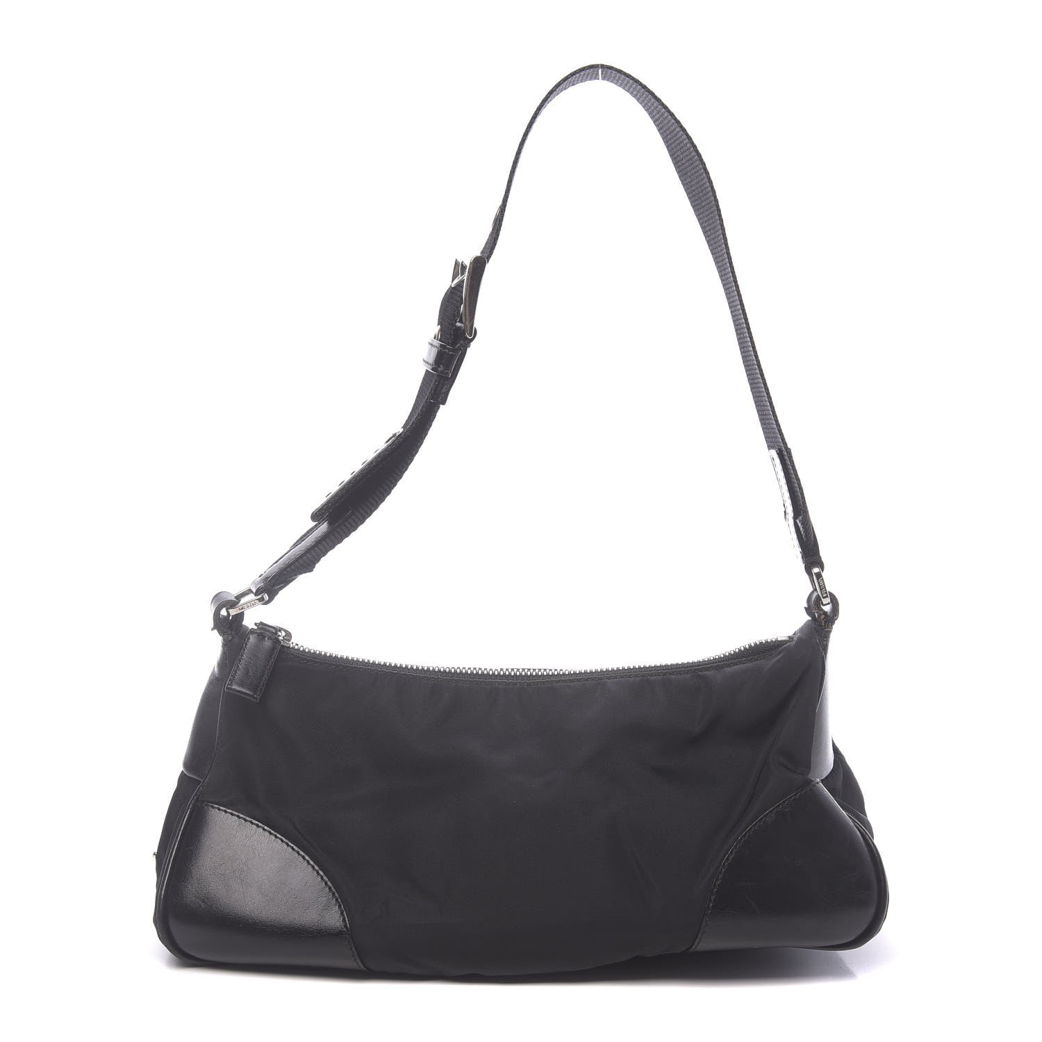 Prada Tessuto Nylon Soft Calf Shoulder Bag Black 1 of 13