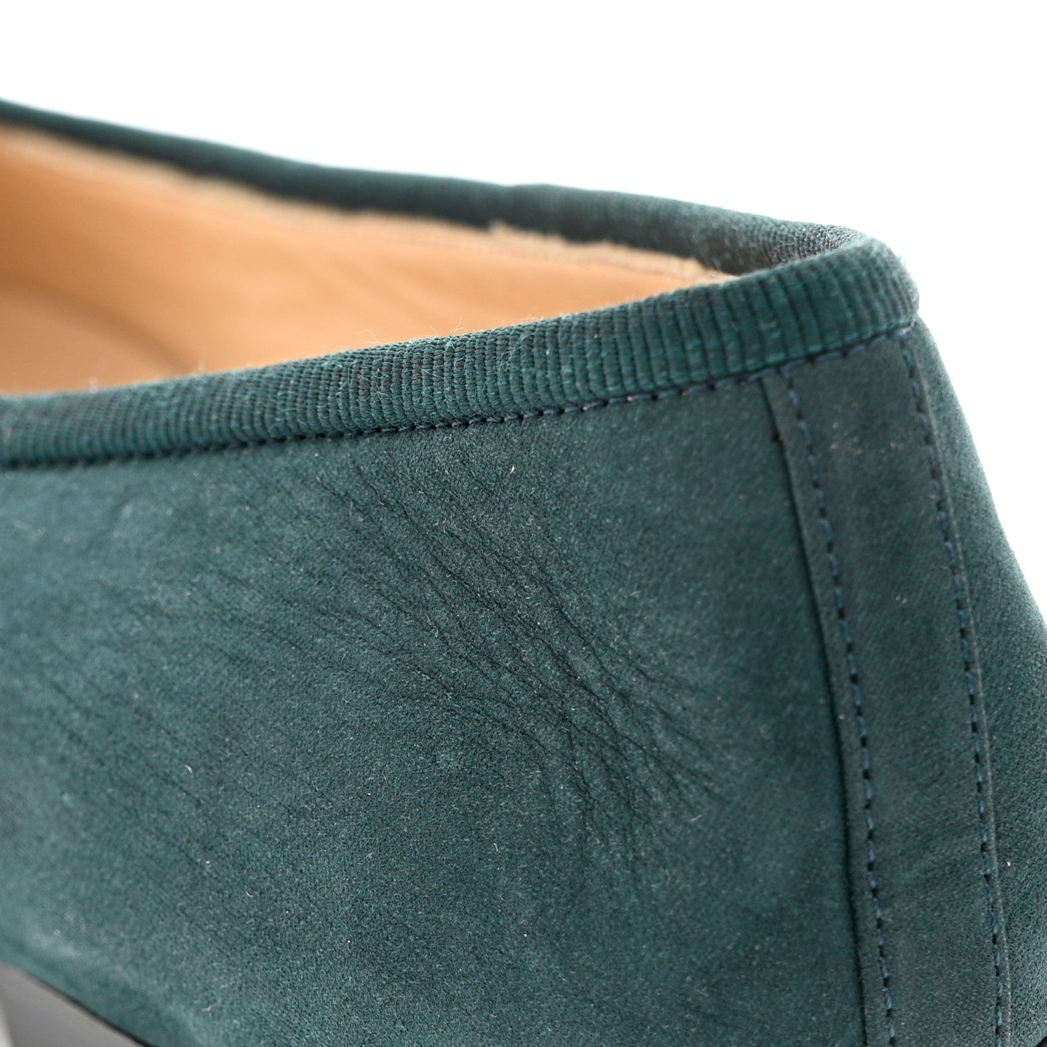 Chanel Suede Cap Toe CC Ballerina Flats 35.5 Turquoise 12 of 12