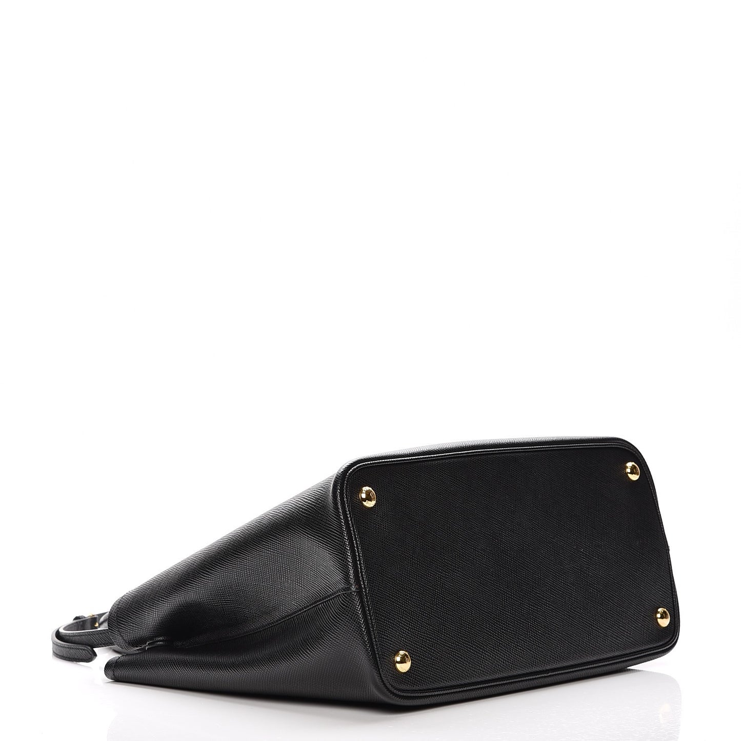 Saffiano Cuir Medium Double Bag Black Fuoco