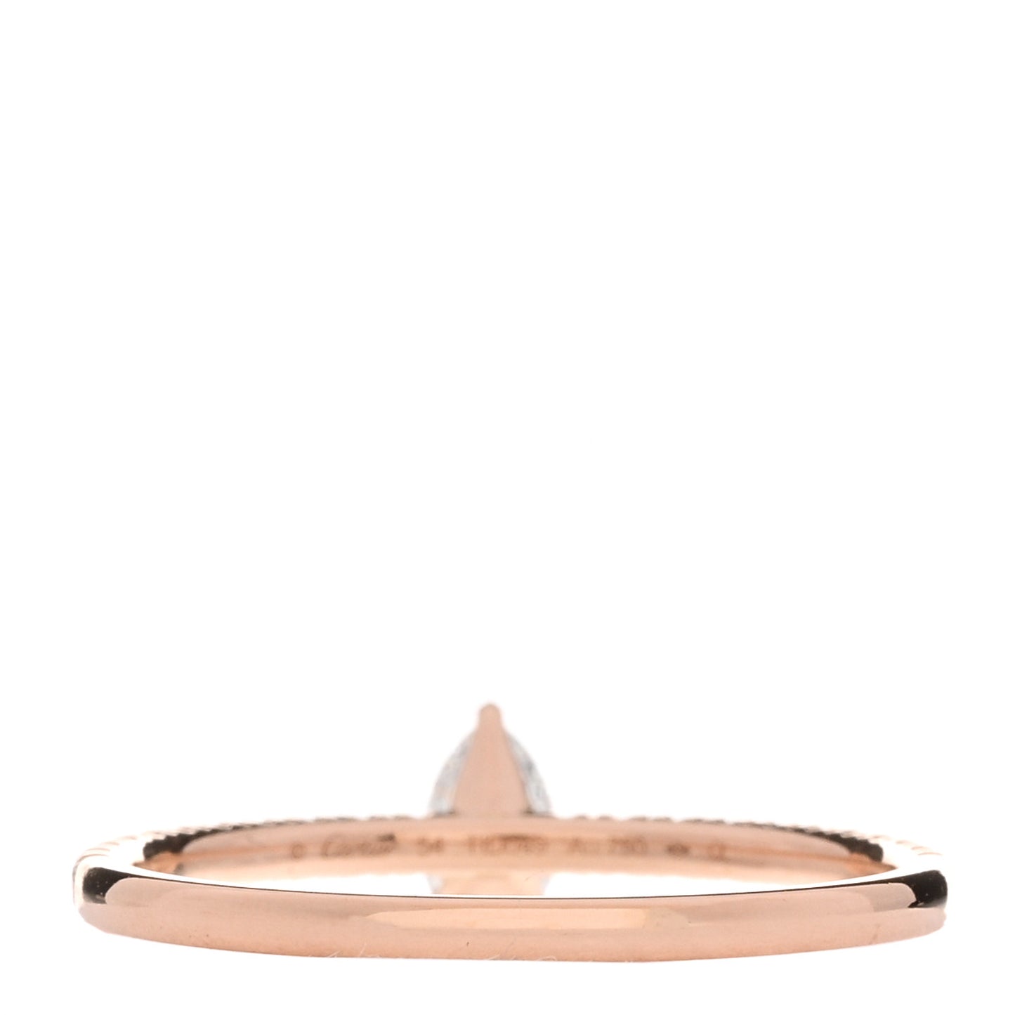 18K Pink Gold Diamond Etincelle De Cartier Pear Cut Engagement Ring 54 6.75