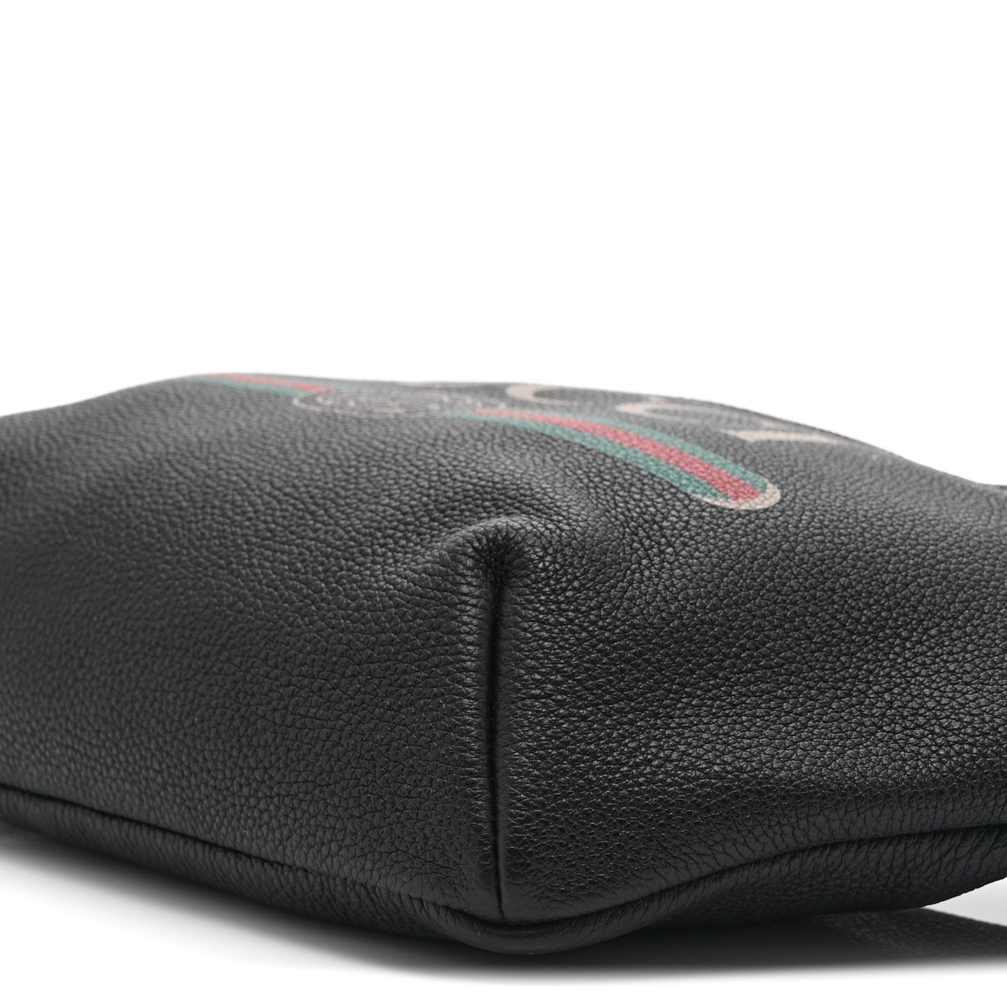 Grained Calfskin Logo Belt Bag Black