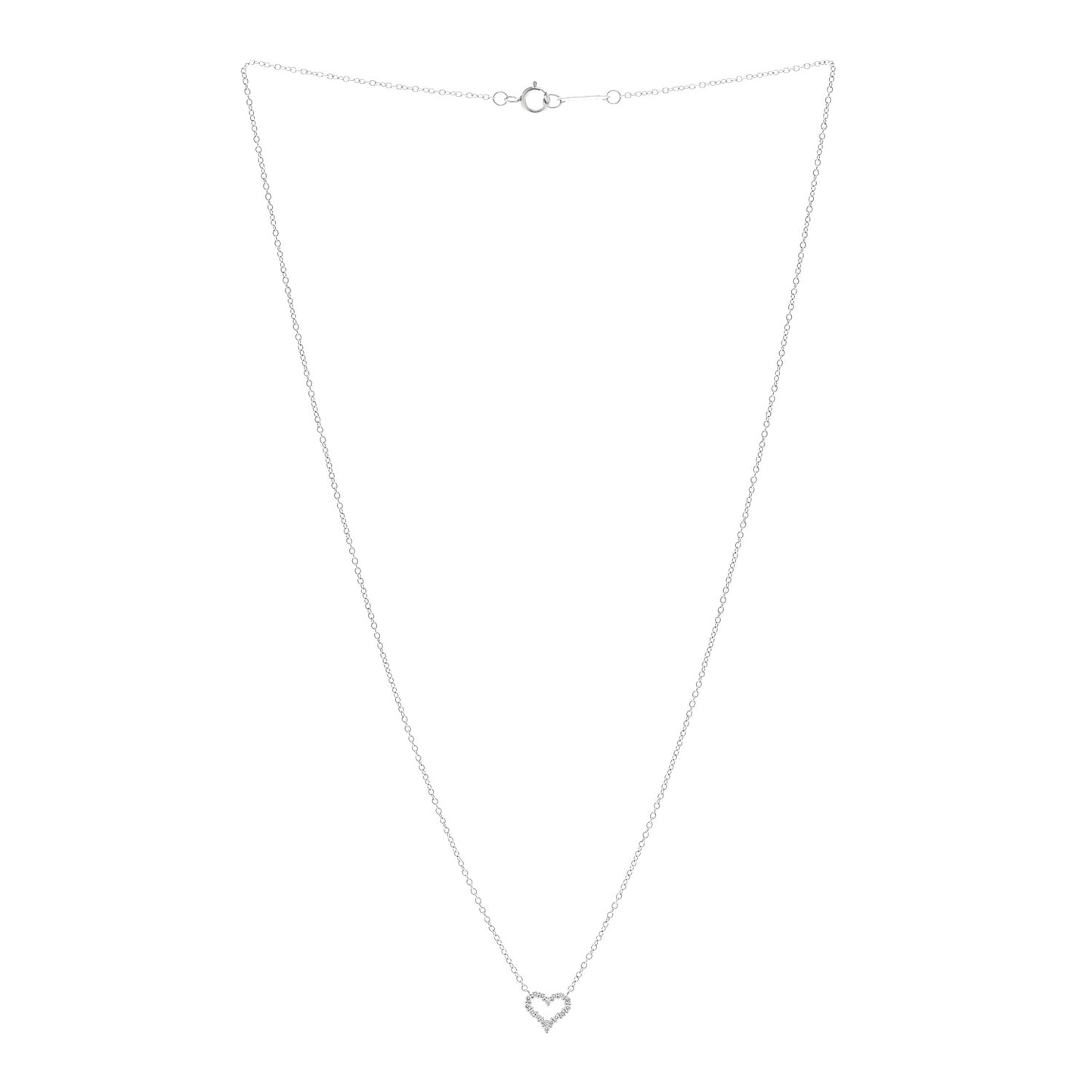 Platinum Diamond Extra Mini Heart Pendant Necklace
