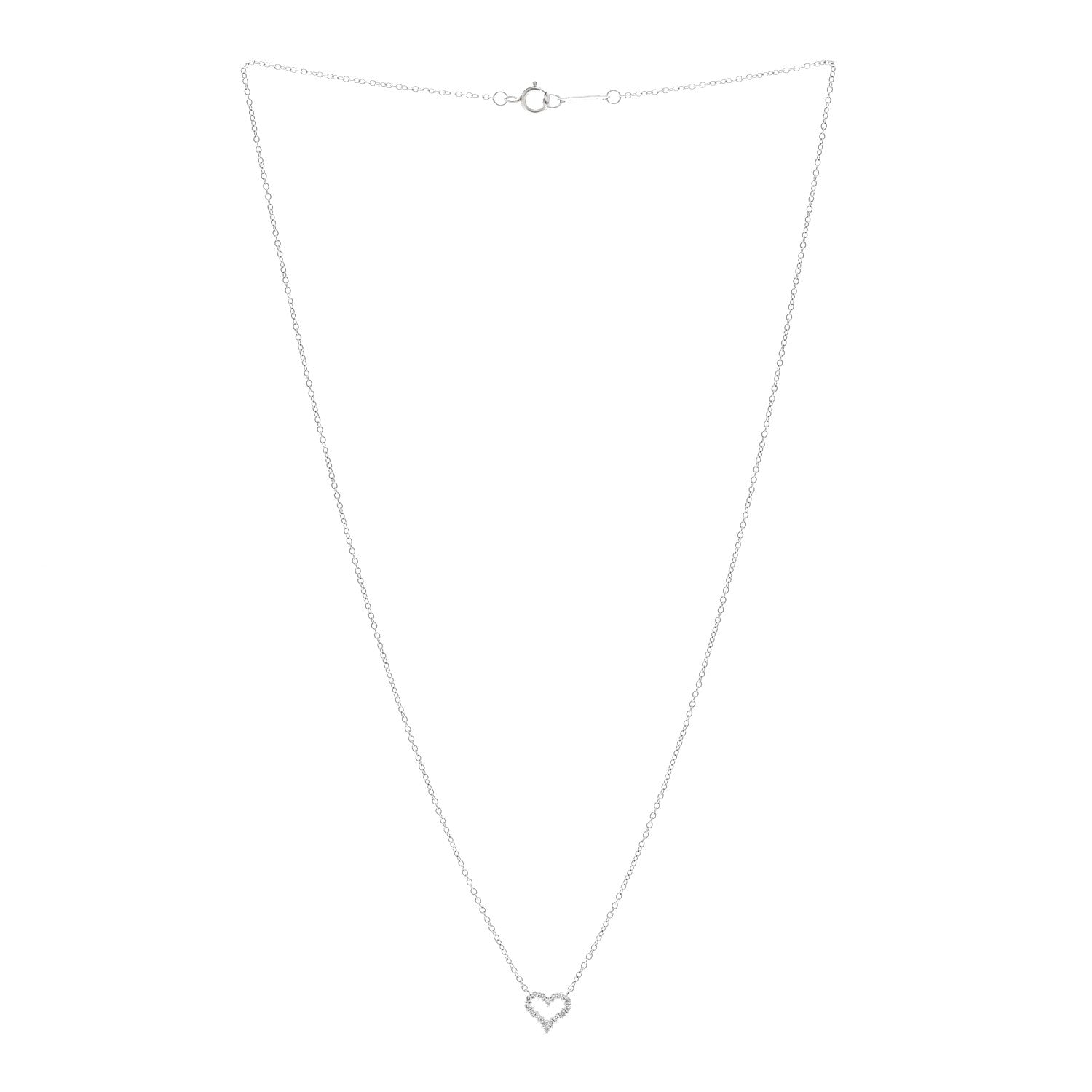 Tiffany Platinum Diamond Extra Mini Heart Pendant Necklace 3 of 5