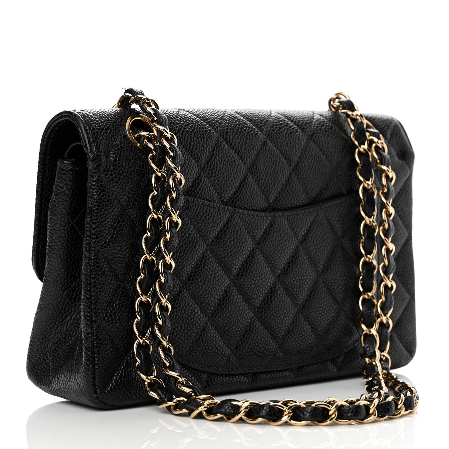 Caviar Quilted Small Double Flap Black