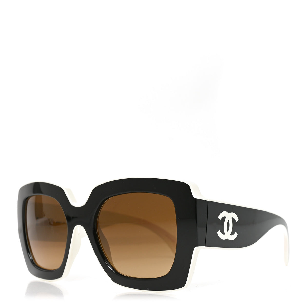 Acetate Square Sunglasses 6059 Black Beige