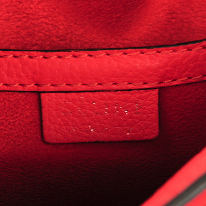 Celine Drummed Calfskin Nano Luggage Vermillion 6 of 9