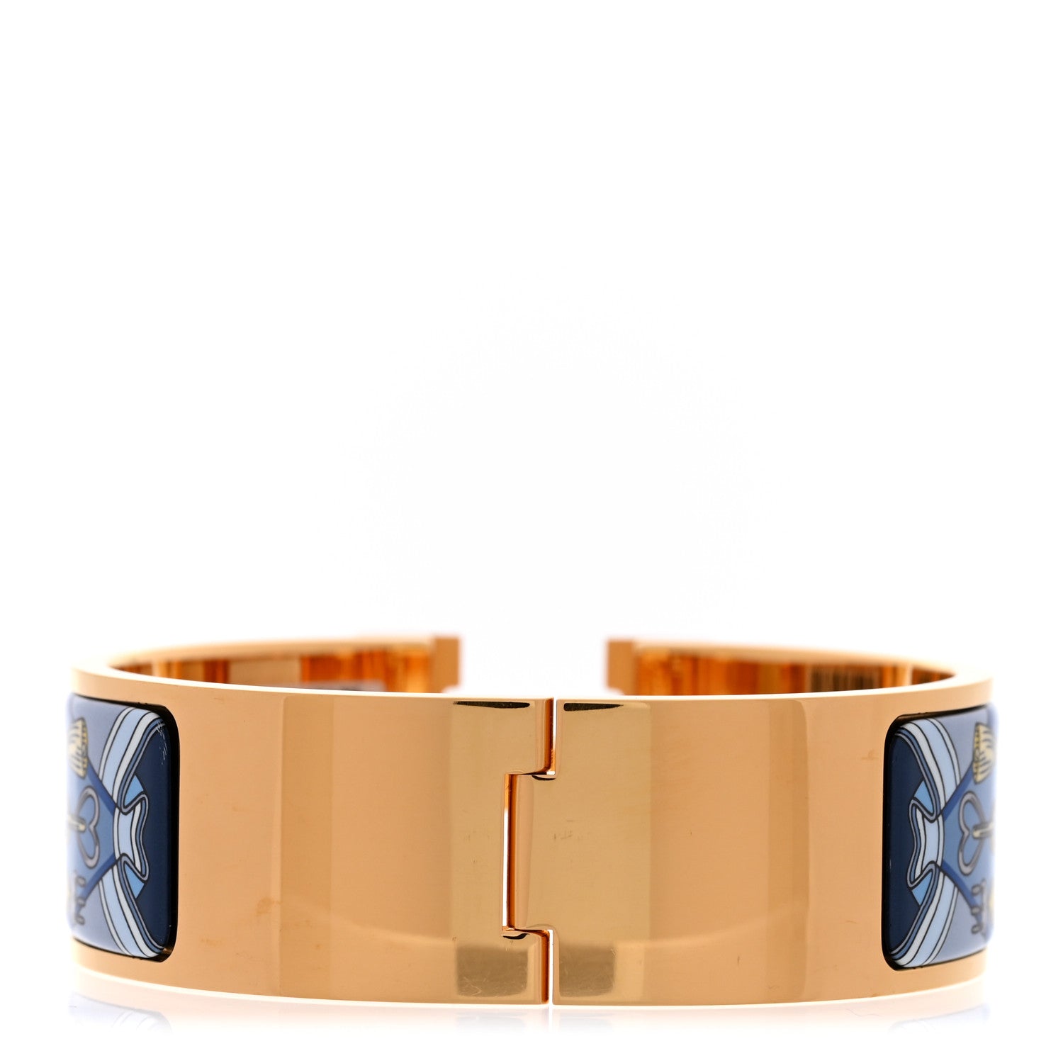 Hermes Enamel Printed Wide Bouquets Selliers Clic Clac H Bracelet PM Ecume 3 of 6