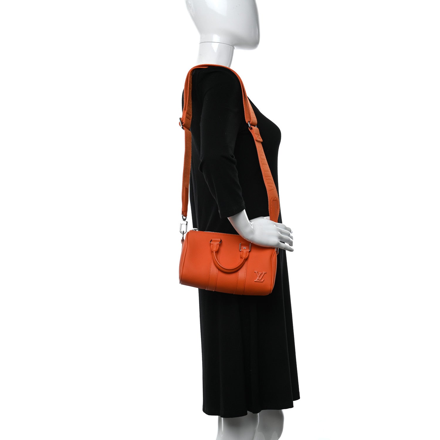 Louis Vuitton Grained Calfskin Aerogram Keepall XS Orange 2 of 8