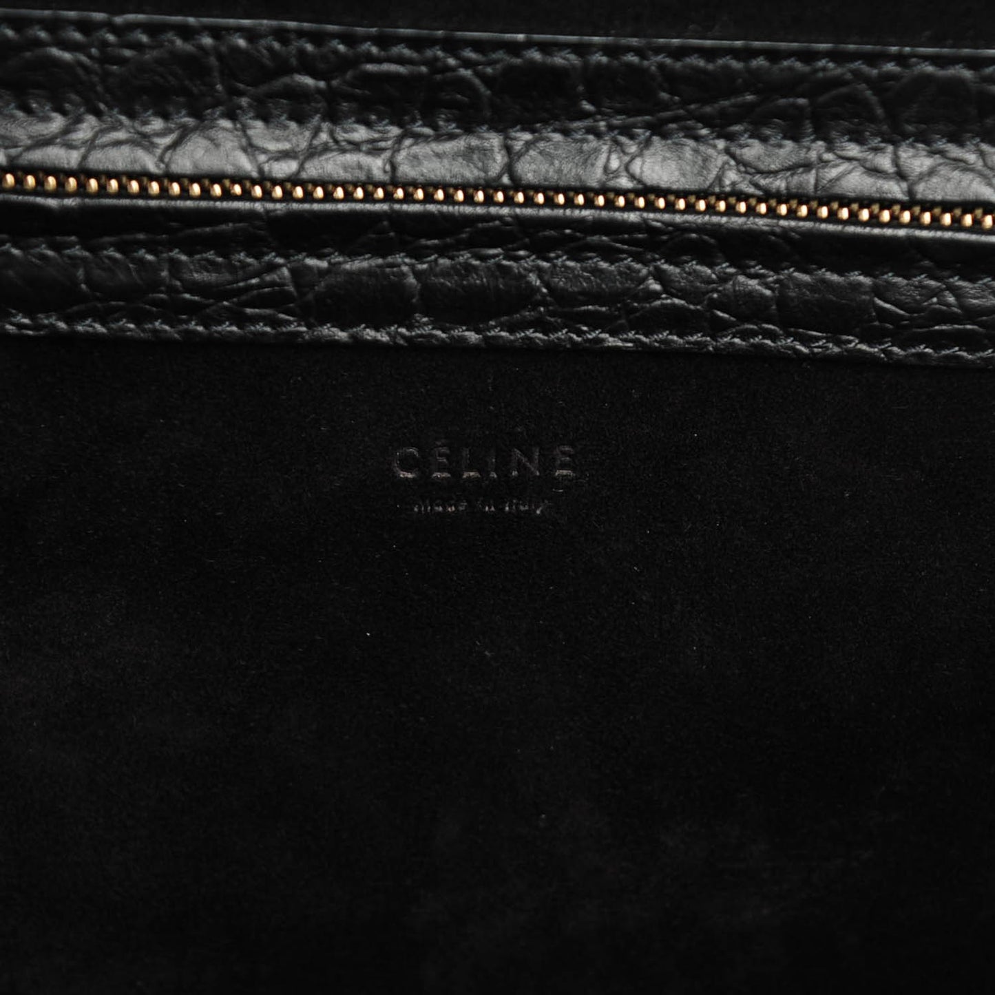 Crocodile Embossed Calfskin Medium Phantom Luggage Black