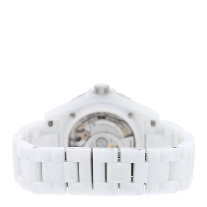 Chanel Stainless Steel Ceramic Diamond 38mm J12 Automatic Watch White 3 of 5