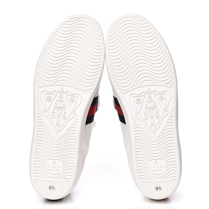 Gucci Calfskin Ayers Blind For Love Embroidered Womens Ace Sneakers 39.5 White 6 of 11