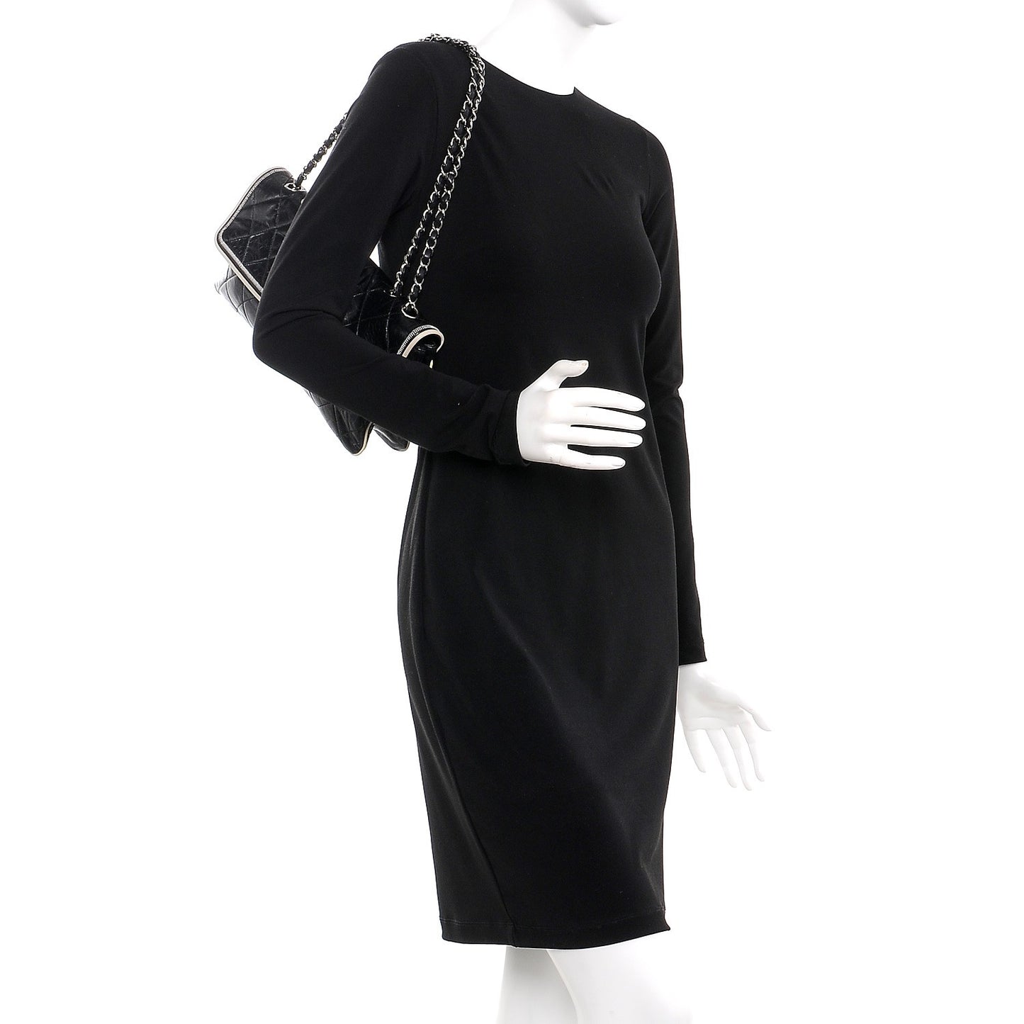Lambskin East West Mademoiselle Flap Black