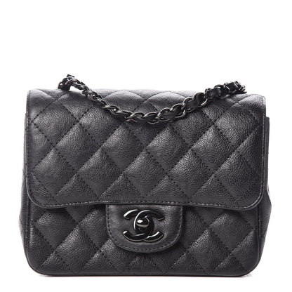 Chanel Crumpled Calfskin Quilted Mini Square Flap So Black 1 of 11