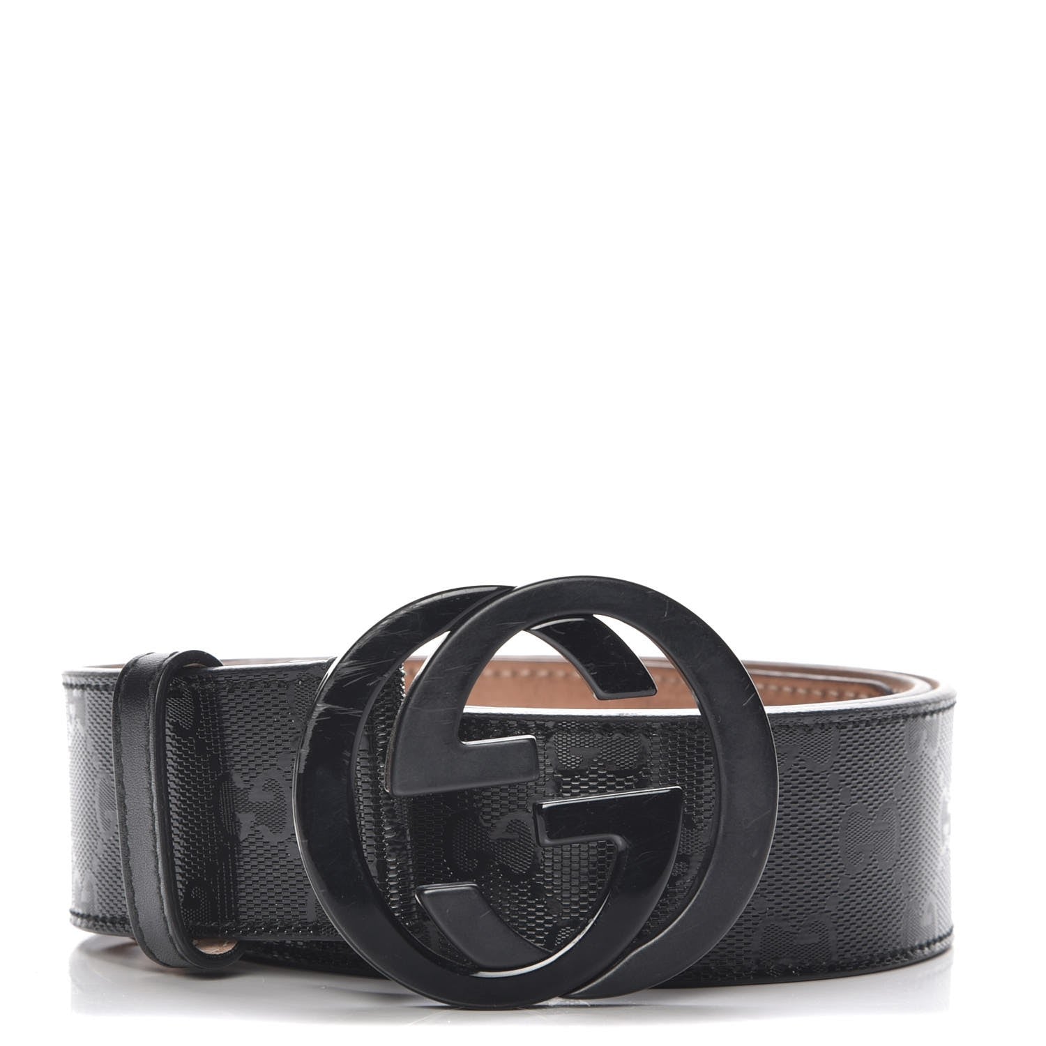 Gucci Imprime Monogram Interlocking G Belt 85 34 Black 1 of 6