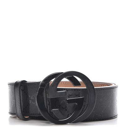 Gucci Imprime Monogram Interlocking G Belt 85 34 Black 1 of 6