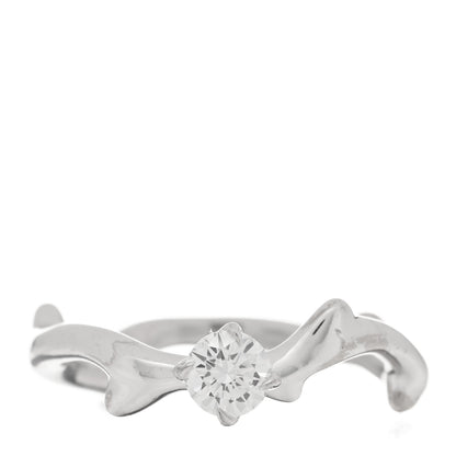 Christian Dior 18K White Gold Diamond .30ct Bois de Rose Solitaire Engagement Ring 51 5.75 1 of 4