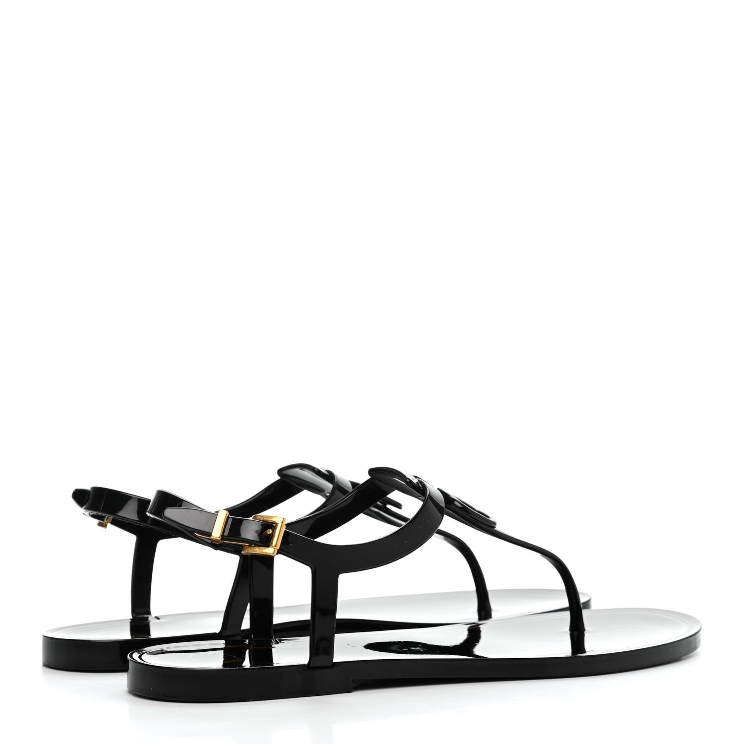 Valentino Garavani PVC Vlogo Flat Thong Sandals 41 Black 4 of 8