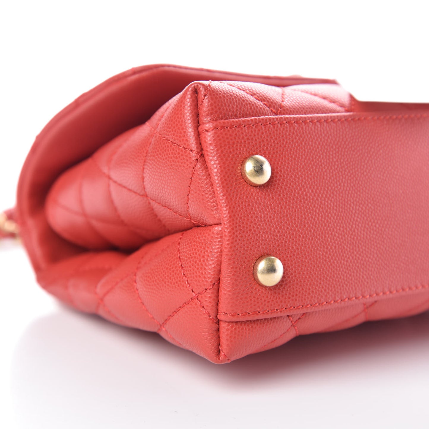Caviar Quilted Mini Coco Handle Flap Red