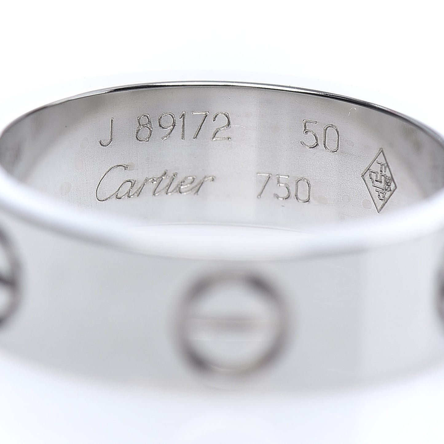 18K White Gold 5.5mm LOVE Ring 50 5.25