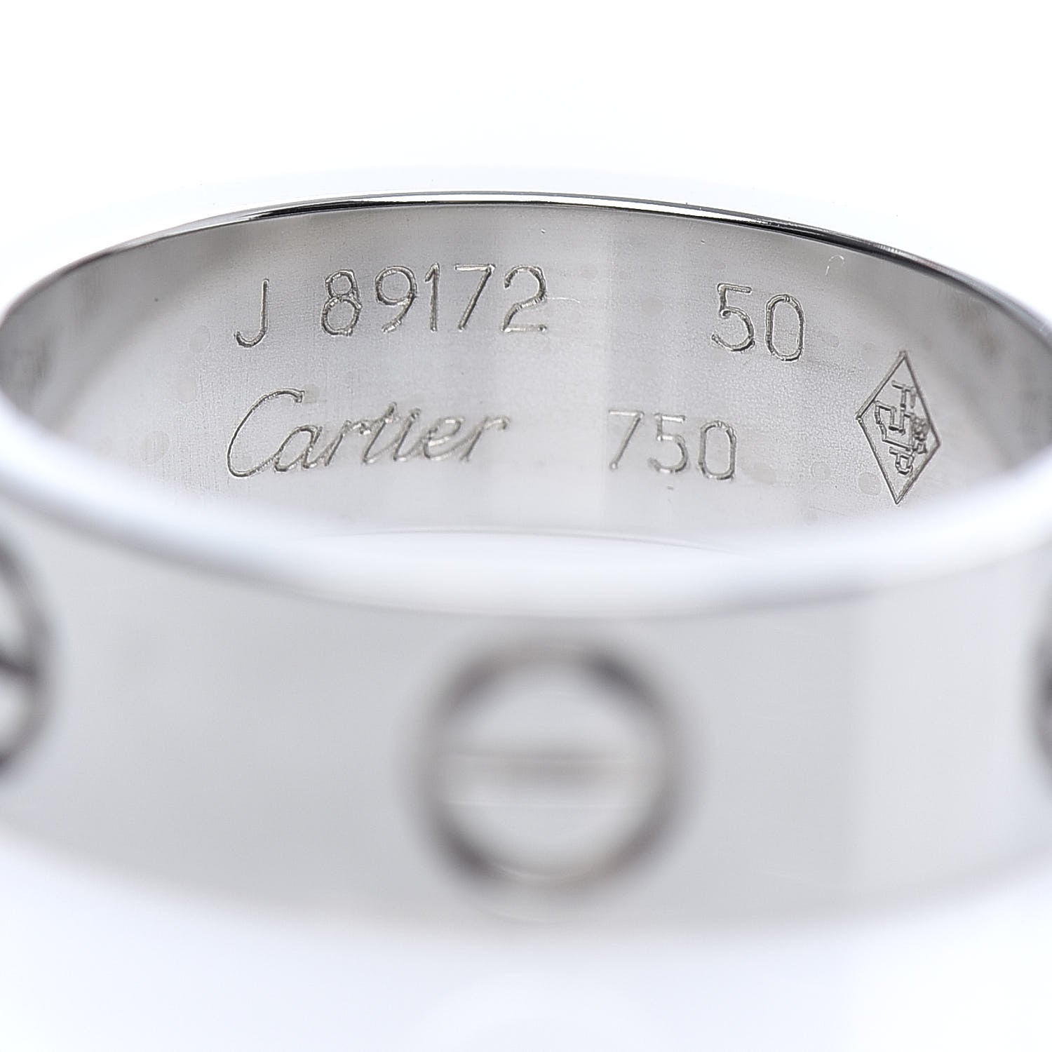 Cartier 18K White Gold 5.5mm LOVE Ring 50 5.25 4 of 4