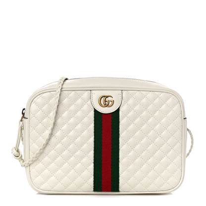Gucci Calfskin Web Trapuntata Small Shoulder Bag Off White 1 of 12