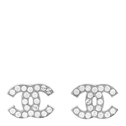 Chanel Crystal CC Earrings Silver 1 of 4