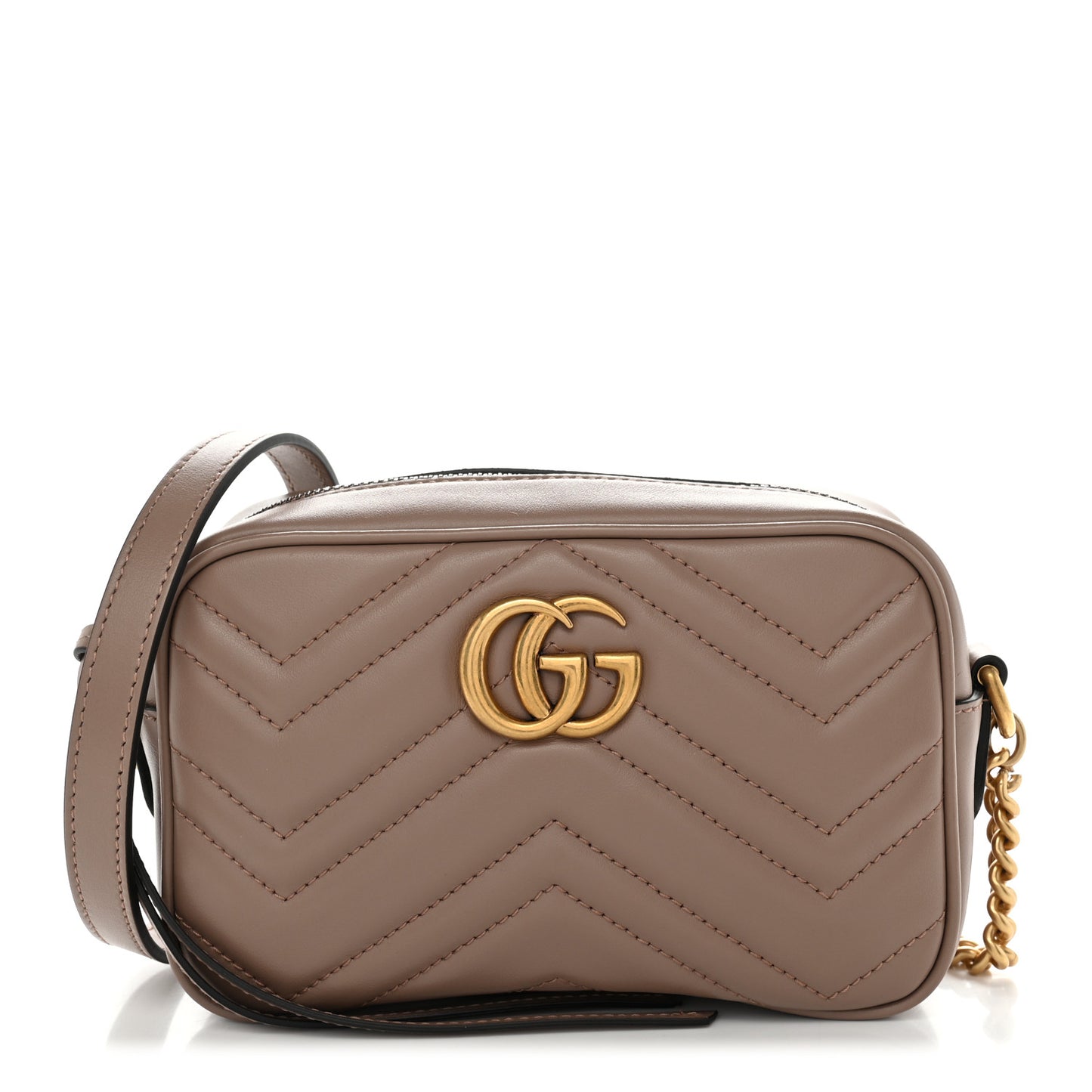 Calfskin Matelasse Mini GG Marmont Camera Bag Porcelain Rose