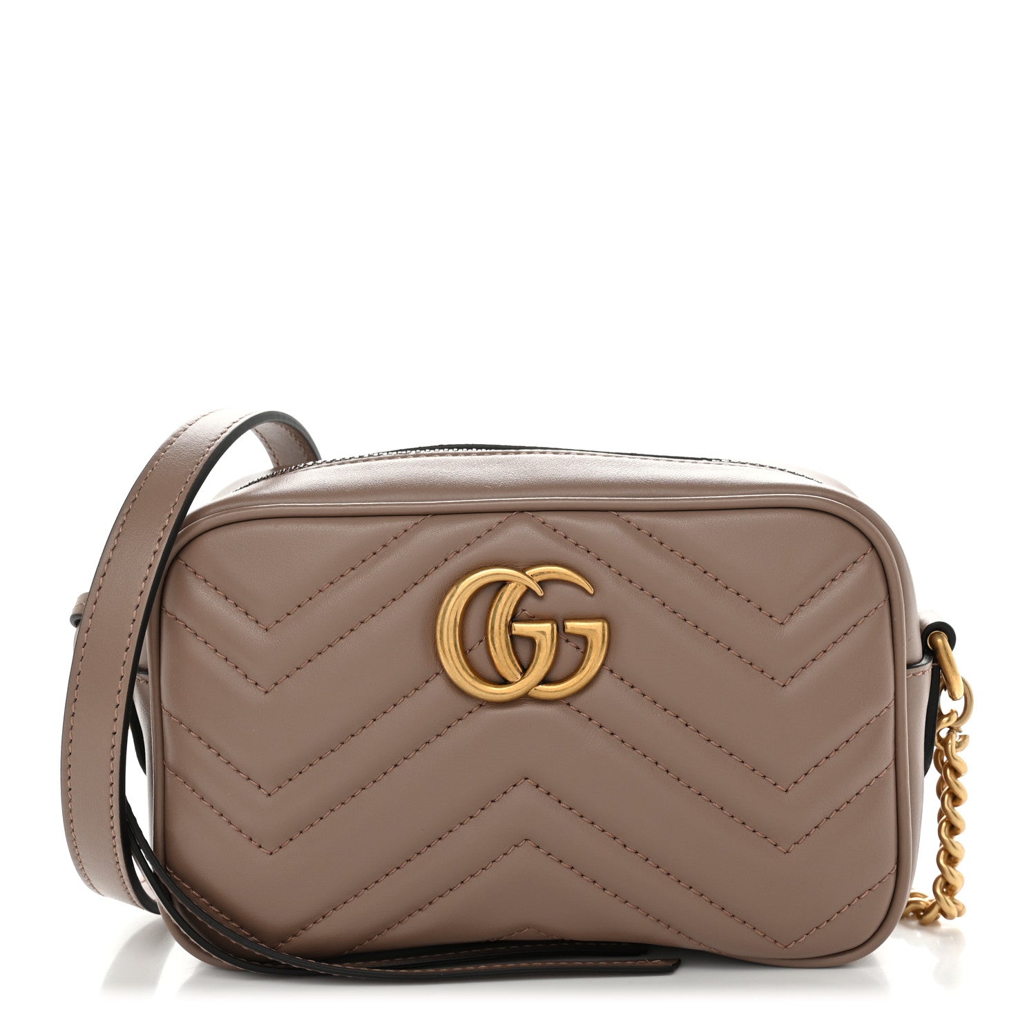 Gucci Calfskin Matelasse Mini GG Marmont Camera Bag Porcelain Rose 1 of 11