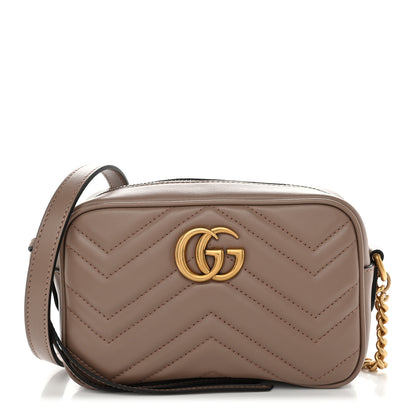 Gucci Calfskin Matelasse Mini GG Marmont Camera Bag Porcelain Rose 1 of 11