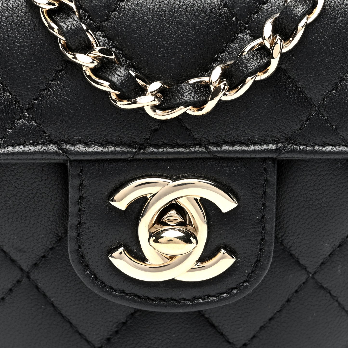 Lambskin Quilted CC In Love Heart Clutch With Chain Black