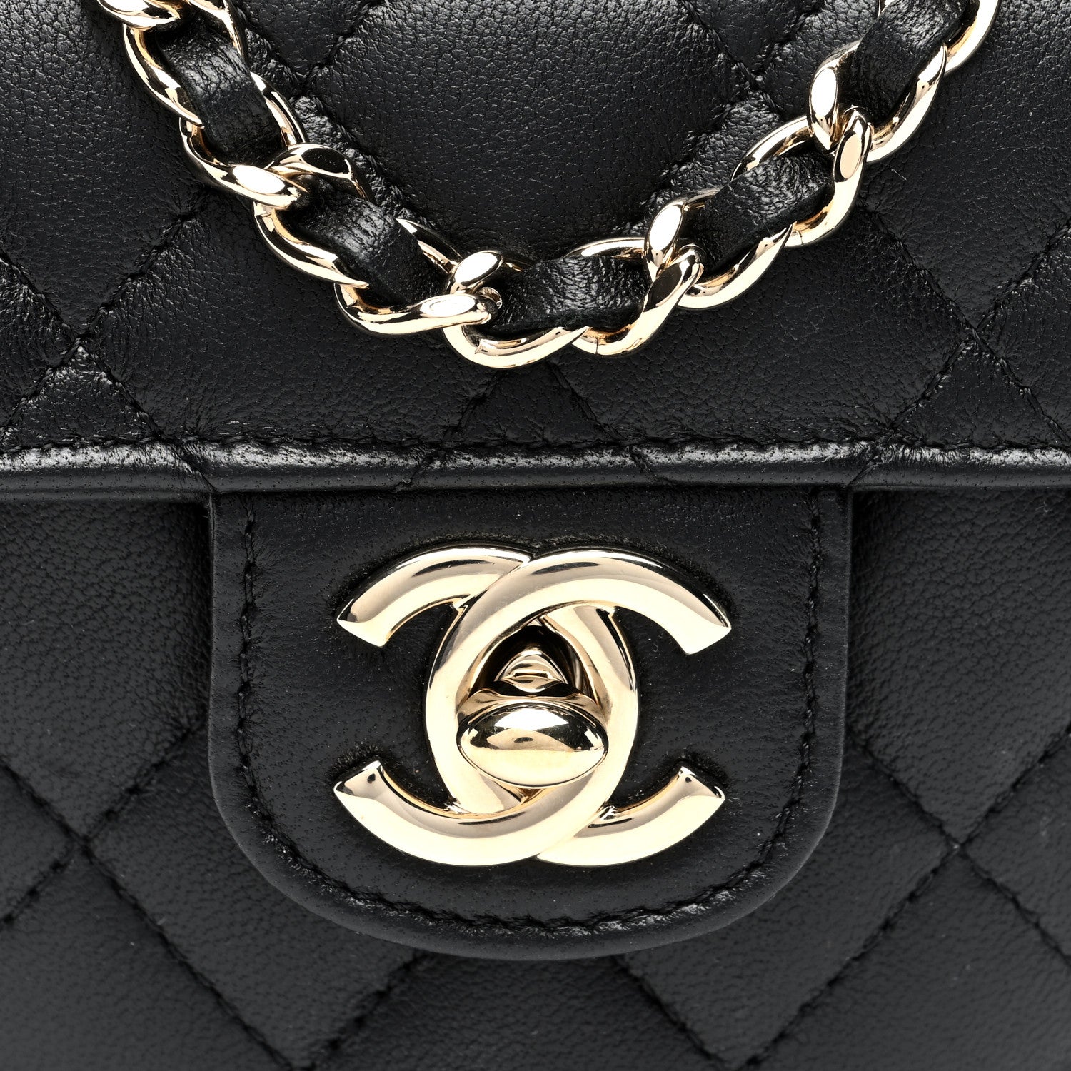 Chanel Lambskin Quilted CC In Love Heart Clutch With Chain Black 8 of 10