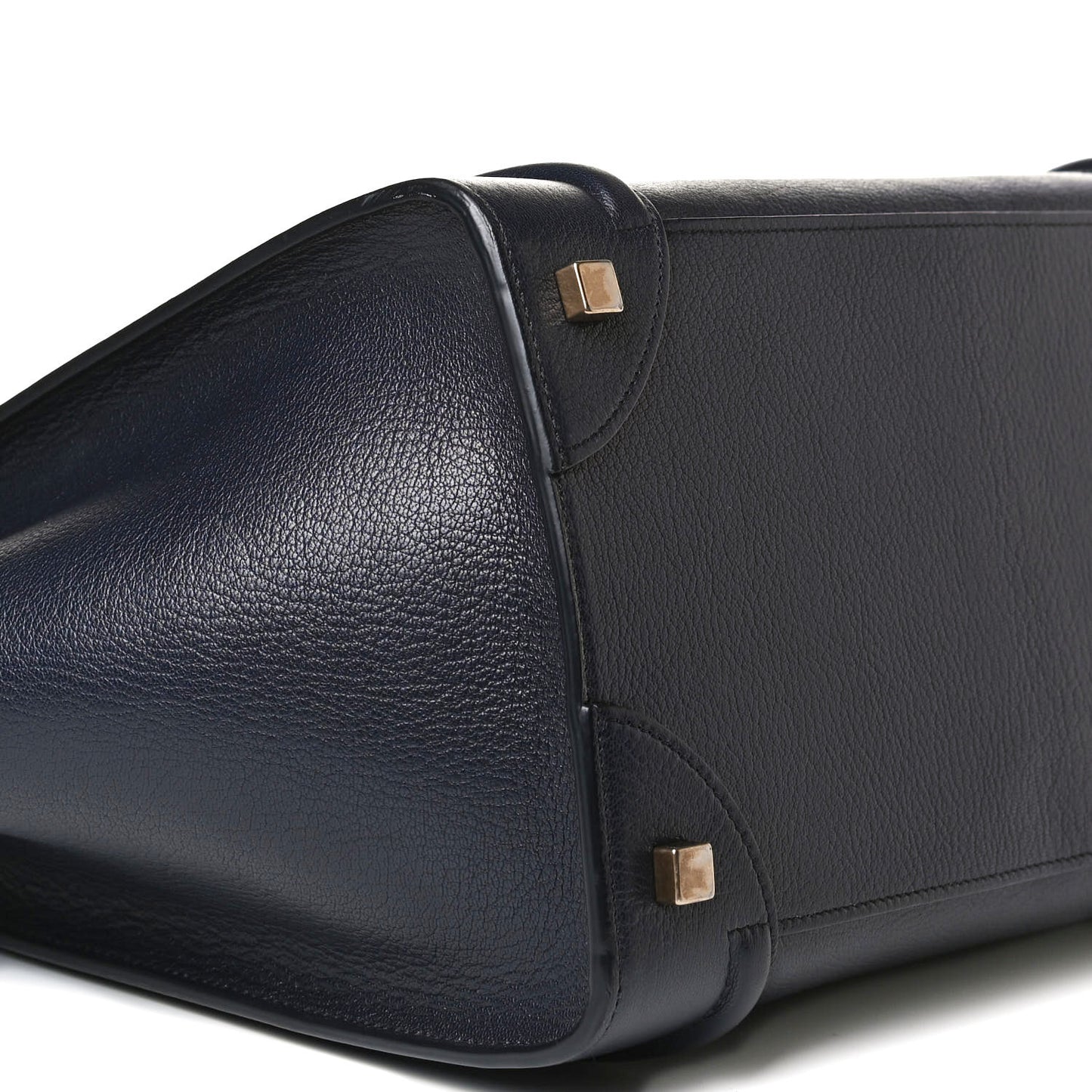 Drummed Calfskin Mini Bi-Color Luggage Navy Black