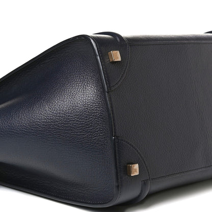 Celine Drummed Calfskin Mini Bi-Color Luggage Navy Black 7 of 10