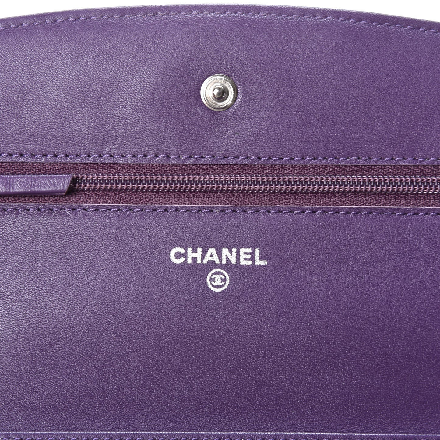 Patent Quilted Brilliant Wallet On Chain WOC Violet