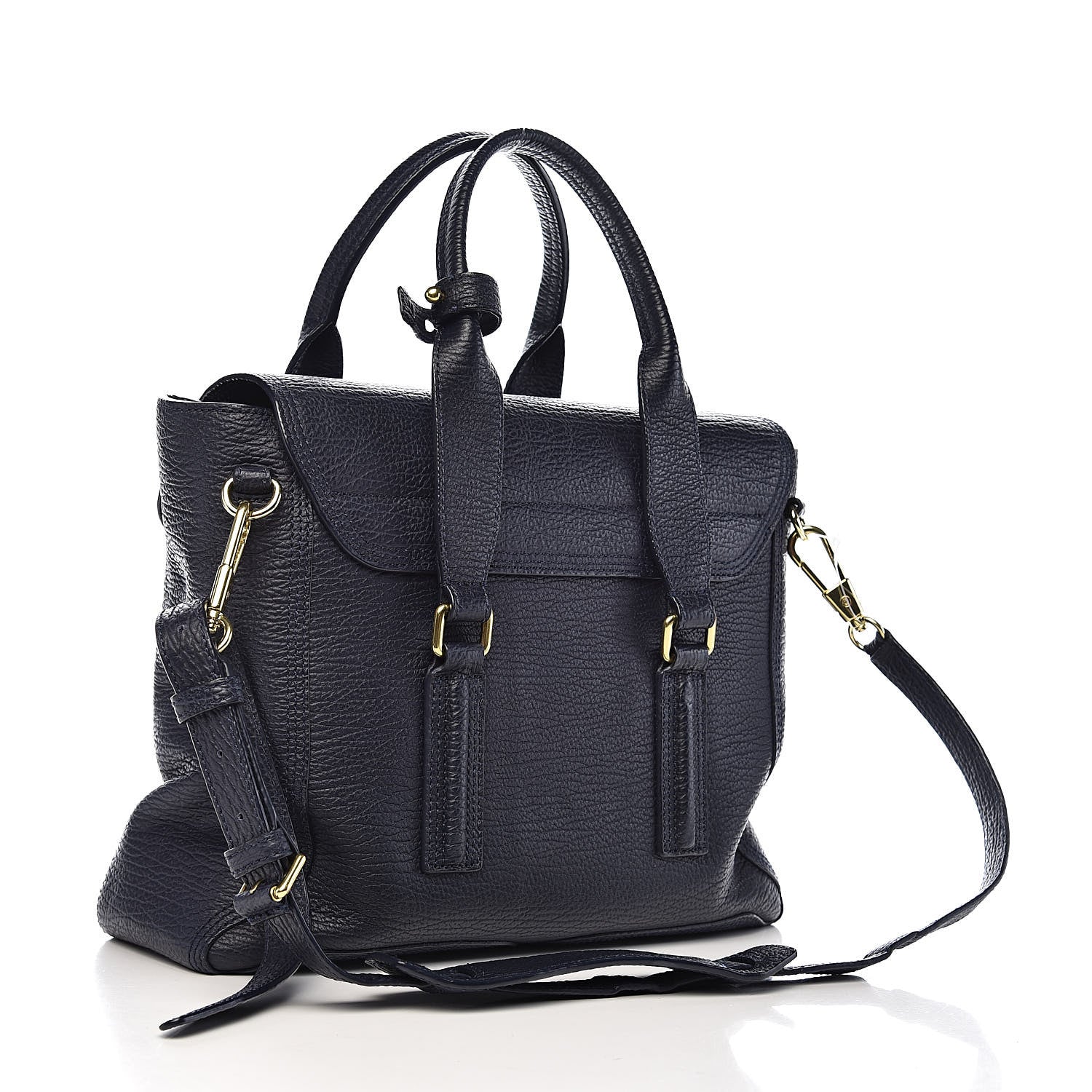 3.1 Phillip Lim 3.1 Textured Calfskin Medium Pashli Satchel Ink 3 of 12