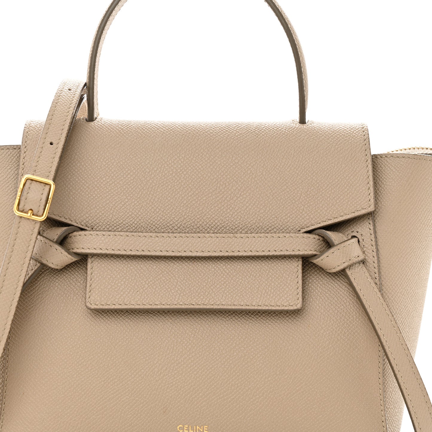 Grained Calfskin Nano Belt Bag Light Taupe