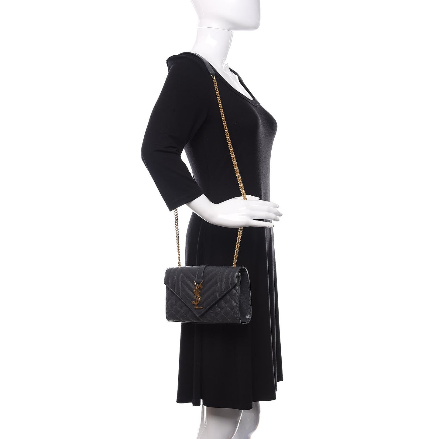 Grain De Poudre Textured Mixed Matelasse Triquilt Small Monogram Satchel Dark Smoke