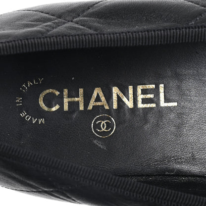 Chanel Lambskin Quilted CC Cambon Ballet Flats 42 Black White 8 of 9