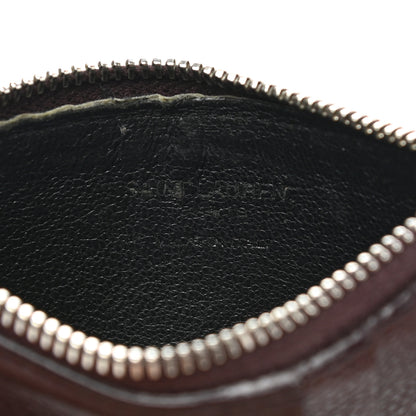 Saint Laurent Grained Calfskin 5 Fragments Zip Pouch Card Holder Bordeaux 6 of 11