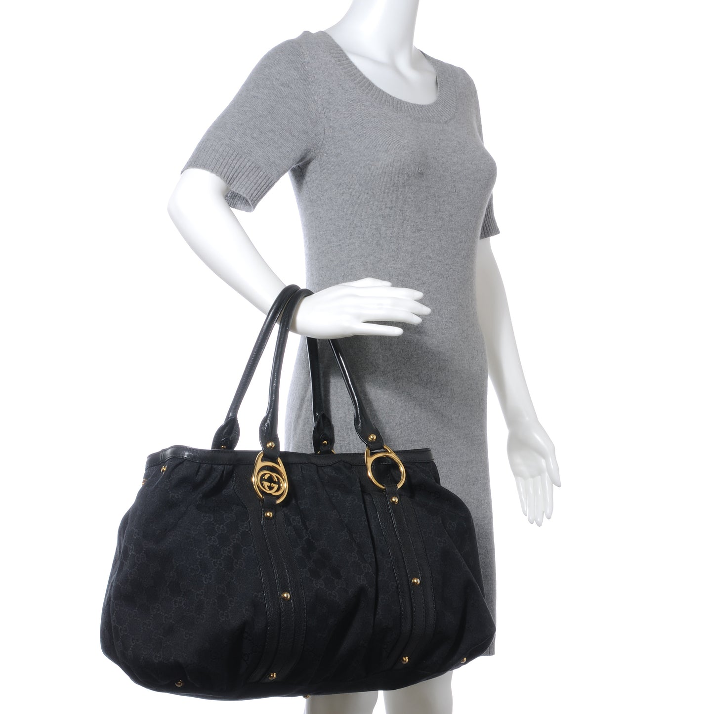 Monogram Medium Interlocking Tote Black