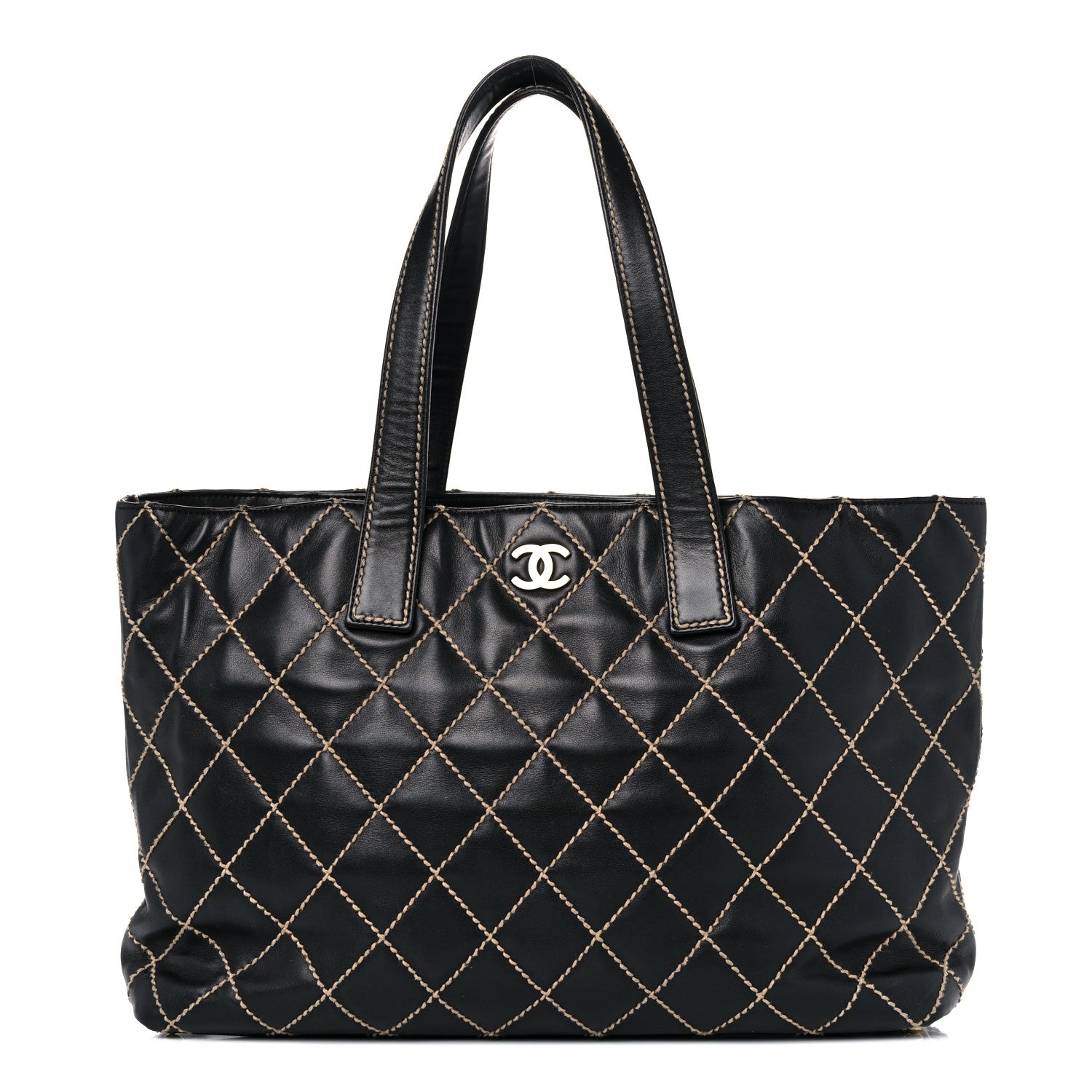 Chanel Calfskin Wild Stitch Large Tote Black 1 of 15