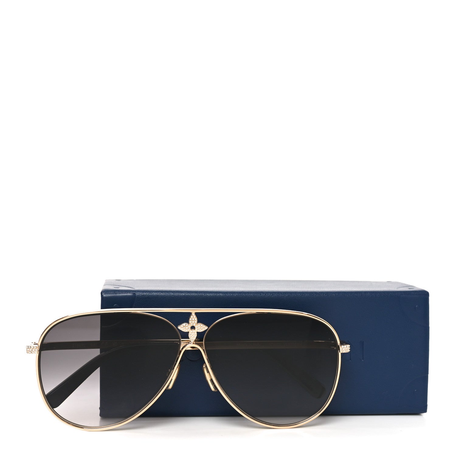 Louis Vuitton Metal LV Star Pilot Sunglasses Z1869U Gold 7 of 7