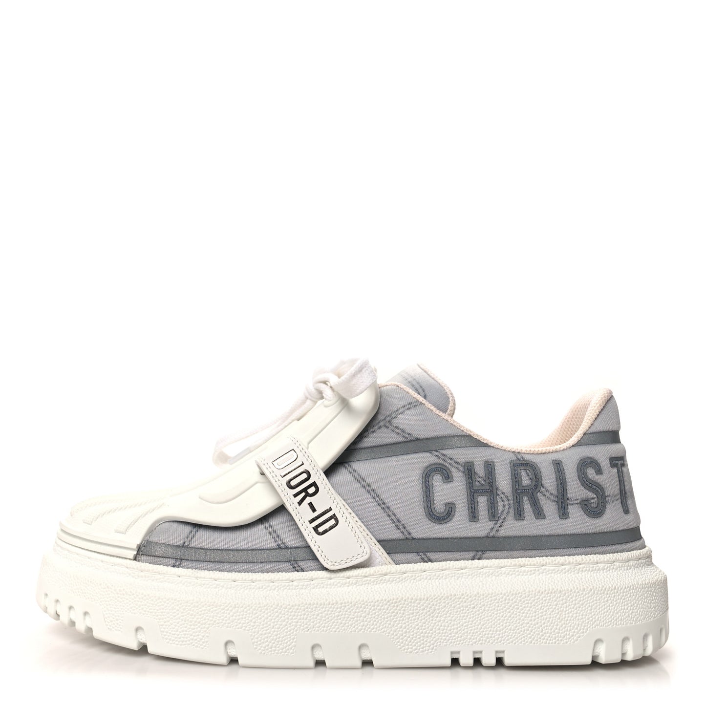 Reflective Fabric Nylon Dior-ID Platform Sneakers 39 Silver