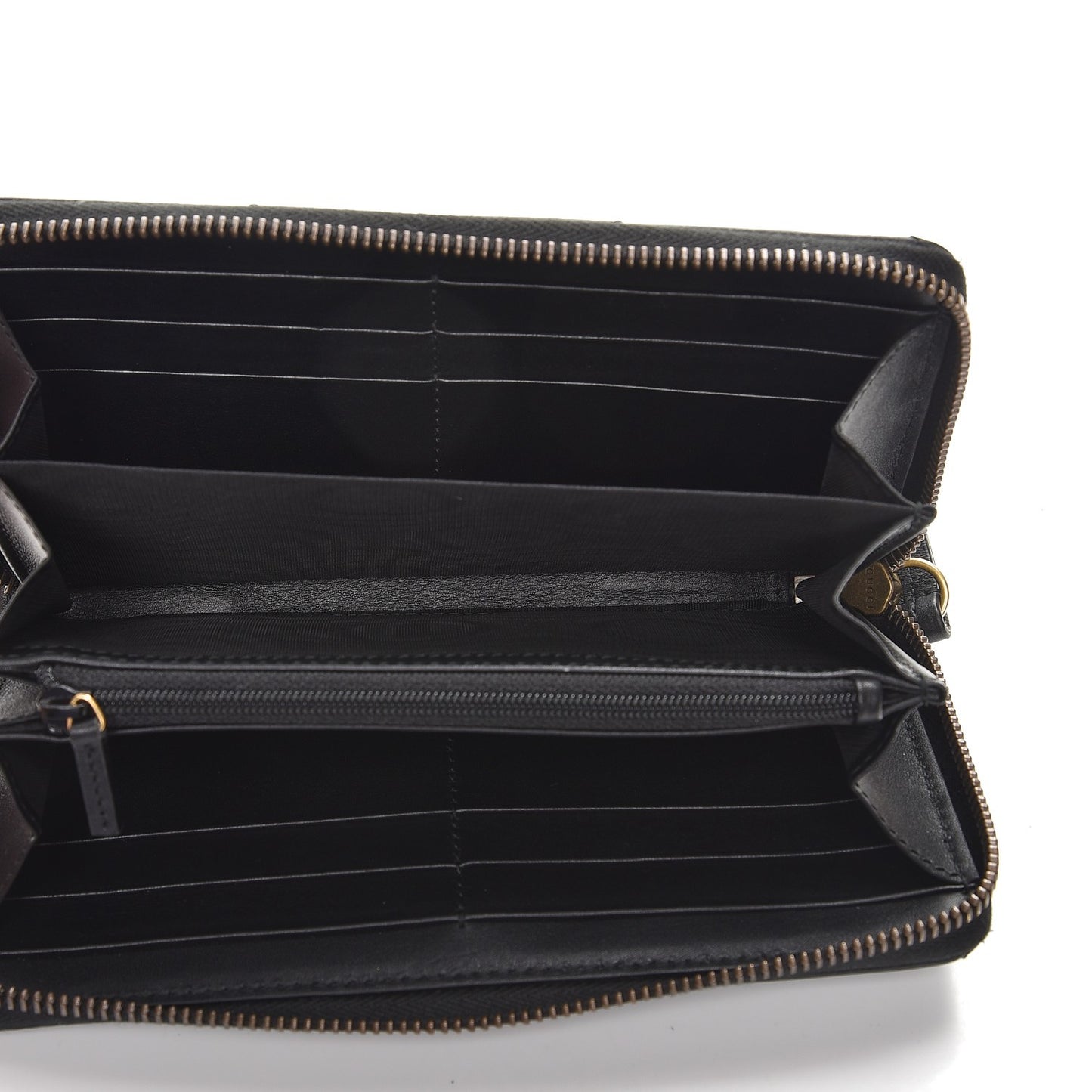 Calfskin Matelasse GG Marmont Zip Around Wallet Black
